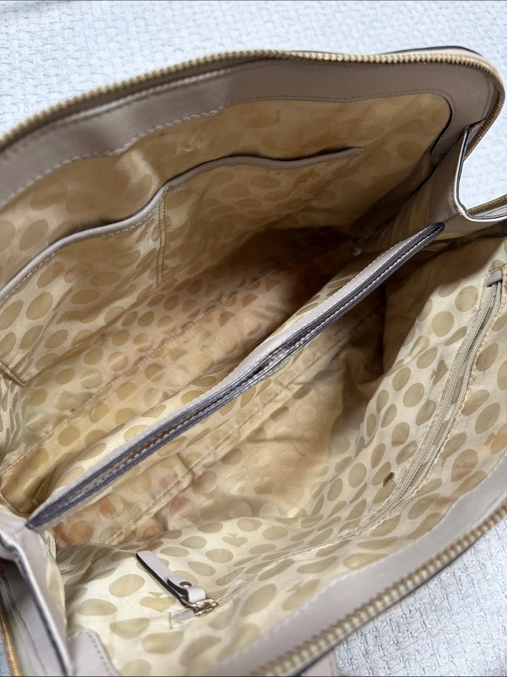 Kate Spade Cedar Street Maise Satchel Saffiano Tote purse Leather Light Tan